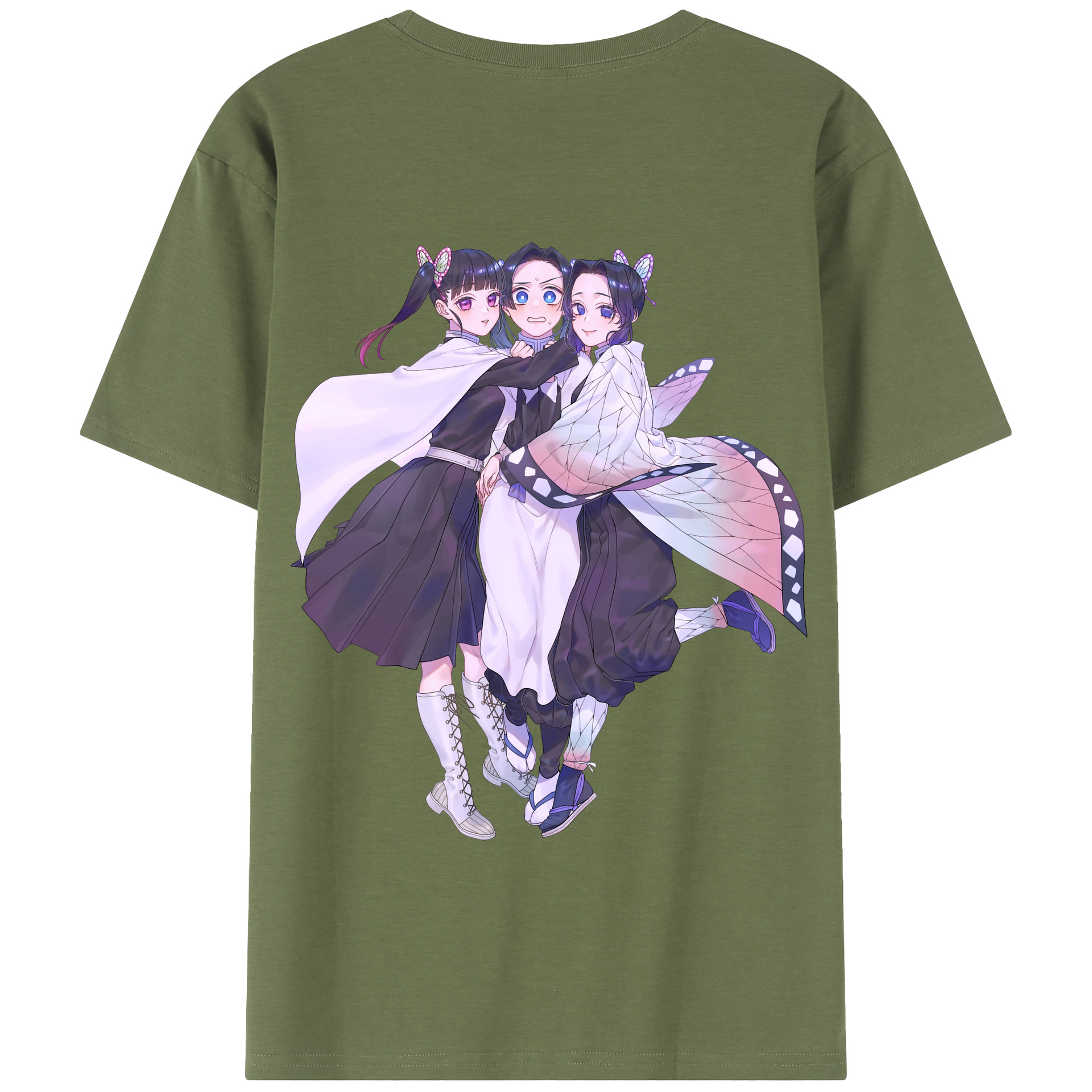 （画像用） 鬼滅の刃（きめつのやいば）蟲柱-胡蝶 しのぶ／こちょう しのぶ Kochou Shinobu 綿100％半袖Tシャツ（背面プリント）